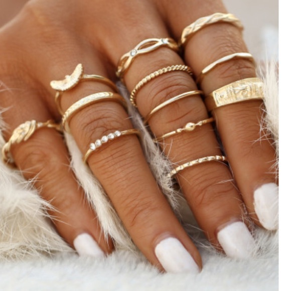 Gold plated FIRM PRICE mini rings entire set - Picture 2 of 3